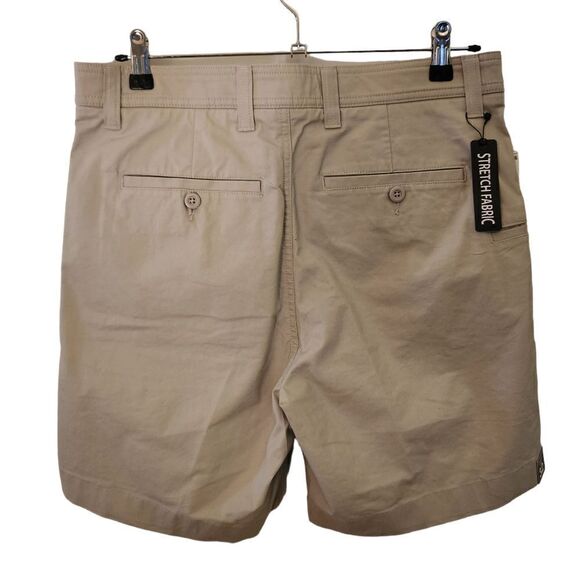 Roundtree & Yorke Mens Casual Straight Fit Flat Front Stretch Shorts Size 32 - Picture 2 of 6